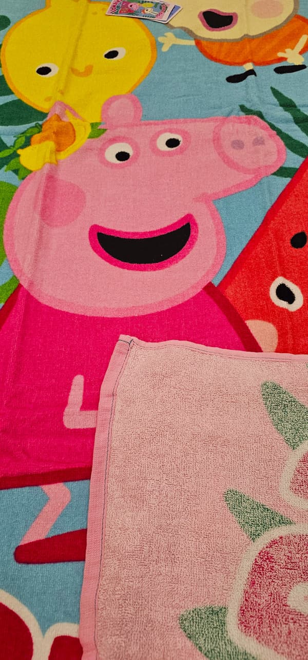 Peppa Pig -pyyhe, iso, lapsille, kylpy-, rantapyyhe, 70 x 140 cm
