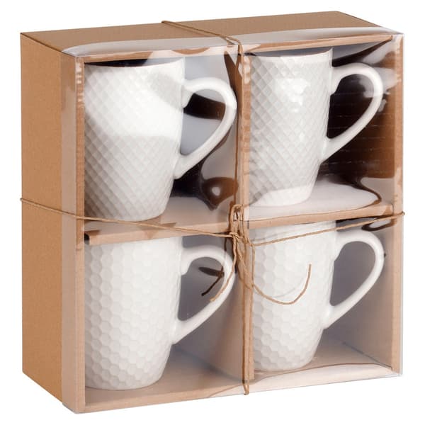 Keraamiset valkoiset mukit 400 ml 4 kpl