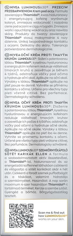 NIVEA Cellular Luminous630® Krem til at reducere skygger under øjnene 15 ml
