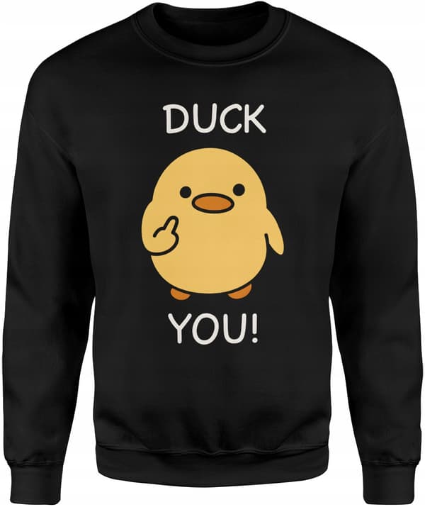 SJOV HERRESWEATSHIRT MED PRINT AF INSCRIPT DUCK YOU HUMORISTIC M