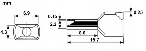 Dubbel kaapeliholkki TUL-2X1.5/8/DIN-B 100 kpl