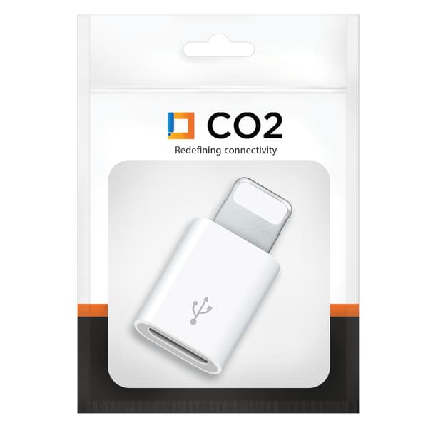 CO2-ADAPTER MICRO-USB TIL LIGHTNING IPHONE 11 12 13 14 PLUS PRO MAX