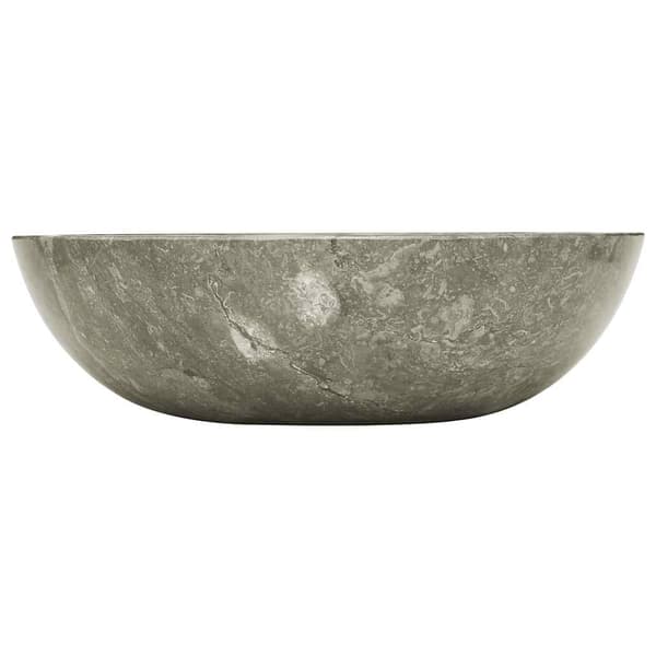 vidaXL håndvask, grå, Ø40x12 cm, marmor