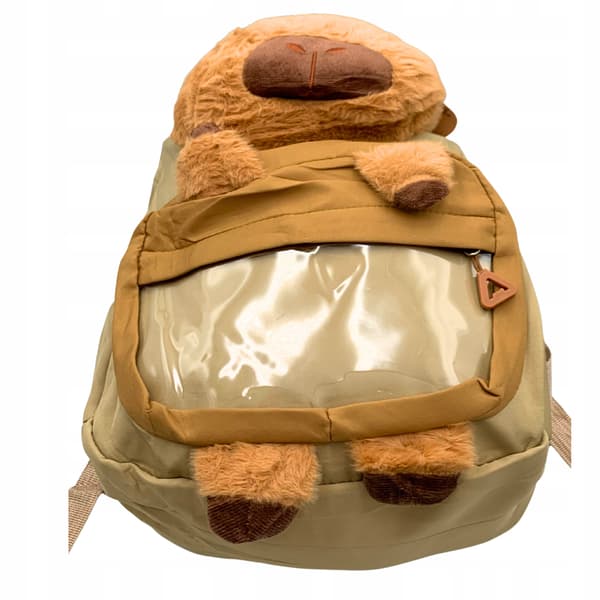 Kapibara skolryggsäck 3D-maskot rymlig skolväska