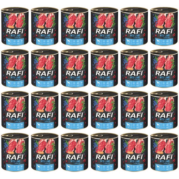 Dolina Noteci Rafi våtfoder för hundar 24x800g lamm