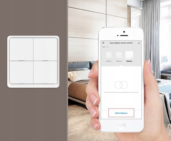 Fjernbetjeningsafbryder 12 scener 4 knapper ZigBee Tuya