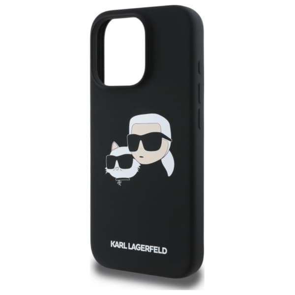 Karl Lagerfeld Silikone Dobbelthoved Print MagSafe - iPhone 16 Pro Etui (Sort)