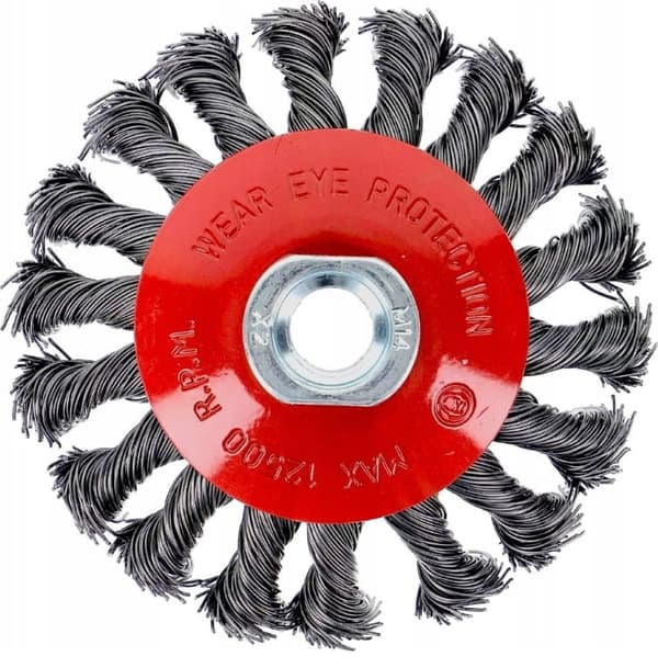 Härdad konisk flätad skivborste 4" 100mm