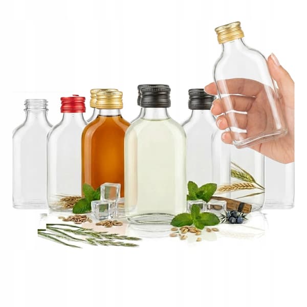 100x flaskor med flaska 100ML + kork FÖR bröllopspresent vodka hembränt