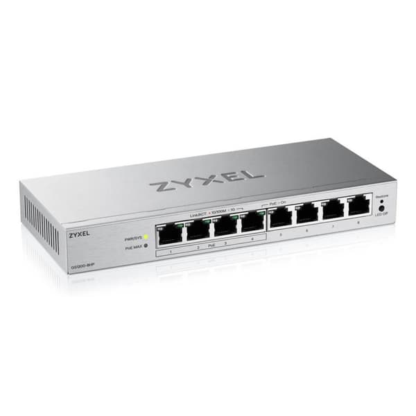 Switch Zyxel GS1200-8HPV2-EU0101F 60W Administreret