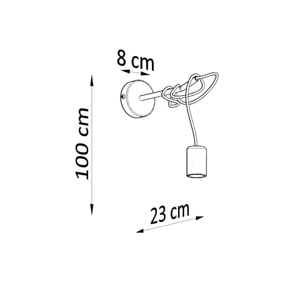 VÆGLAMPE EDISON 1 E27 SORT SOLLUX SL.0373