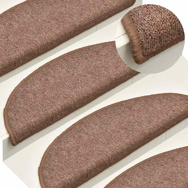 vidaXL trappemåtter 30 stk. brune 56x17x3 cm