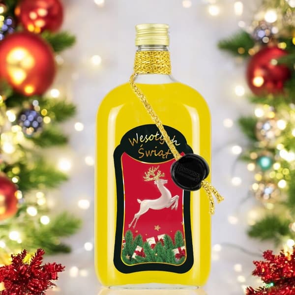 10x Klassiska 500ml premiumglasflaskor dekorerade för jullikörer