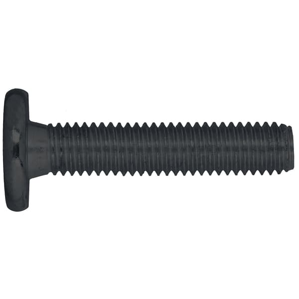 Møbelskrue med fladhoved, sort, M6x30, galvaniseret stål, 50 stk.