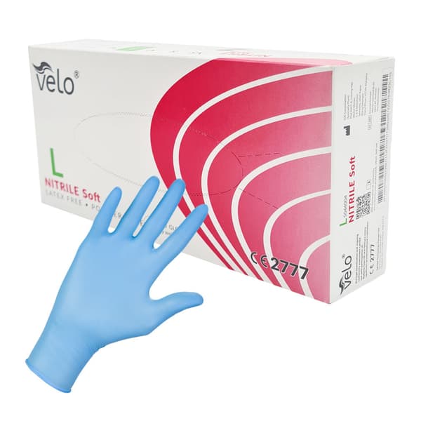 Nitrilhandsker L blå Velo 100 stk.
