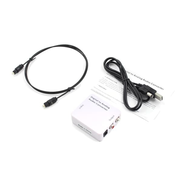 Optisk lydkonverter Koaksial TOSLINK - RCA 2x Chinch analog