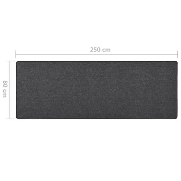 vidaXL tæppe, antracit, 80x250 cm