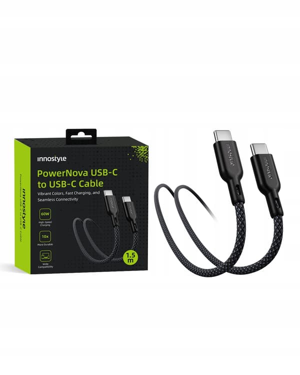 INNOSTYLE USB-C-KABEL SNABBLADDNING FÖR IPHONE SAMSUNG USB TYP C 60W 2M