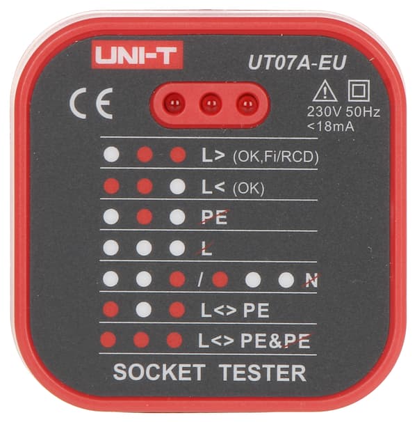 UT-07A-EU UNI-T -verkkopistorasian testauslaite