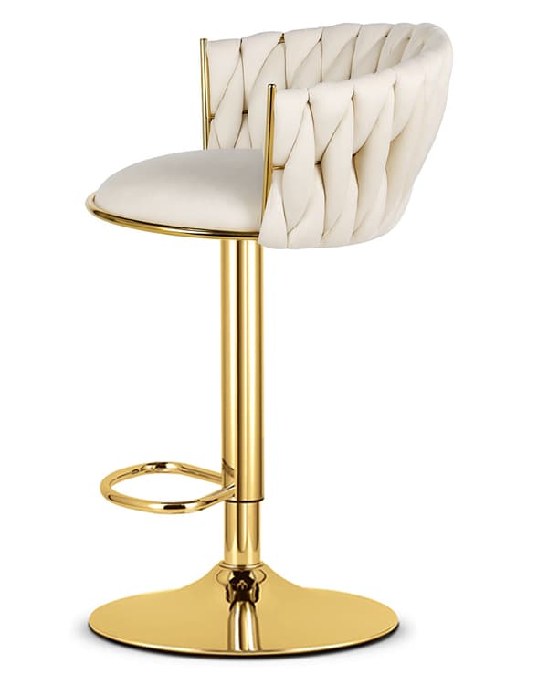 MIG skammel - beige / guld base x 2