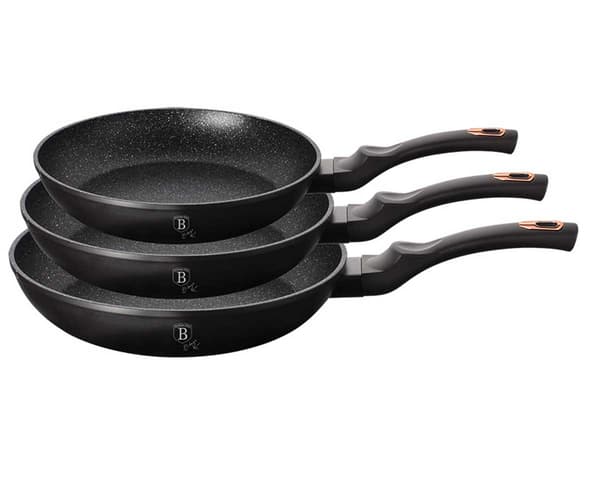 SÆT MED 3 GRANITPANDER BERLINGERHAUS BLACK ROSE BH-6158