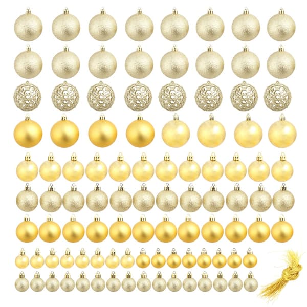 vidaXL kuglesæt, 100 dele, 3/4/6 cm, guld
