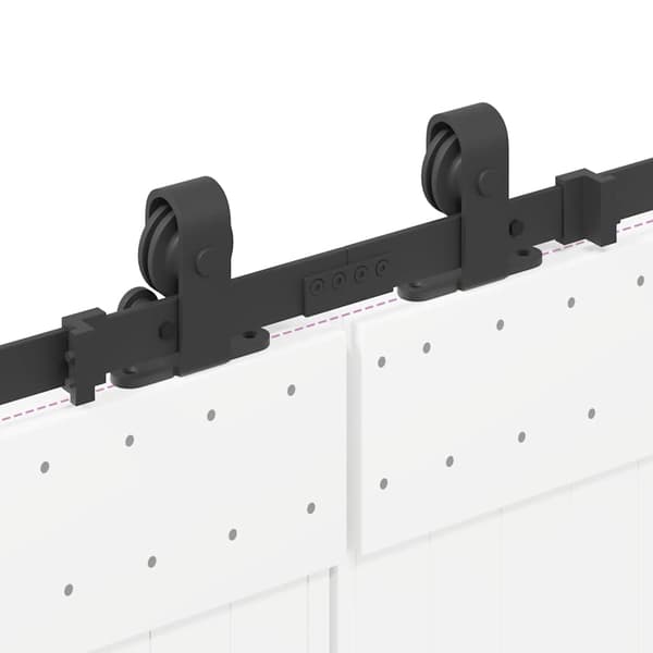 vidaXL skydedørsinstallationssystem, 366 cm, stål, sort