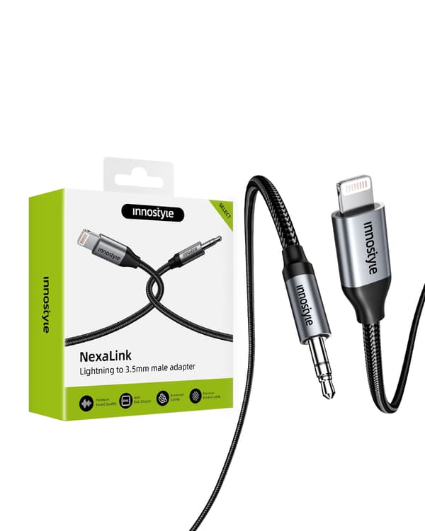 INNOSTYLE AUX-KABEL FÖR IPHONE LIGHTNING MINI JACK-ADAPTER 1M