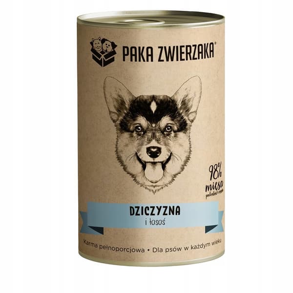 Paka Zwierzaka vådfoder til hunde med vildt og laks 6x400g