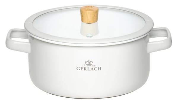 Gerlach Natur Enamel Emaljerad Grytset 6 el. Vit