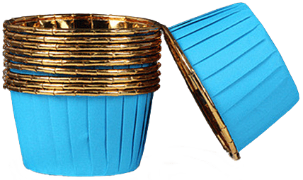 Muffinsformar Cupcake blå guld 50 st