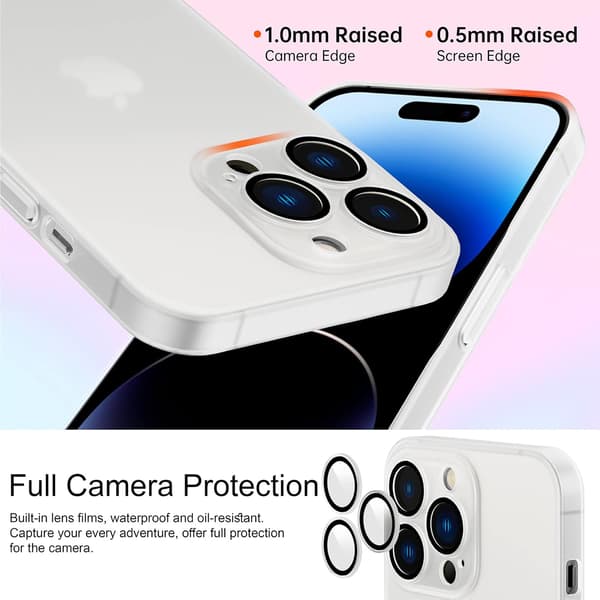 APPLE IPHONE 13 PRO 6.10" SKAL MATT VIT + LINSKÅL