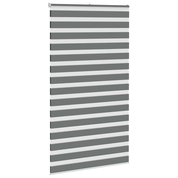 vidaXL Zebrarullgardin, mörkgrå, tygbredd 125,9 cm, polyester