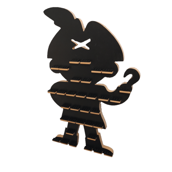 Pirat minifigur hylde, sort