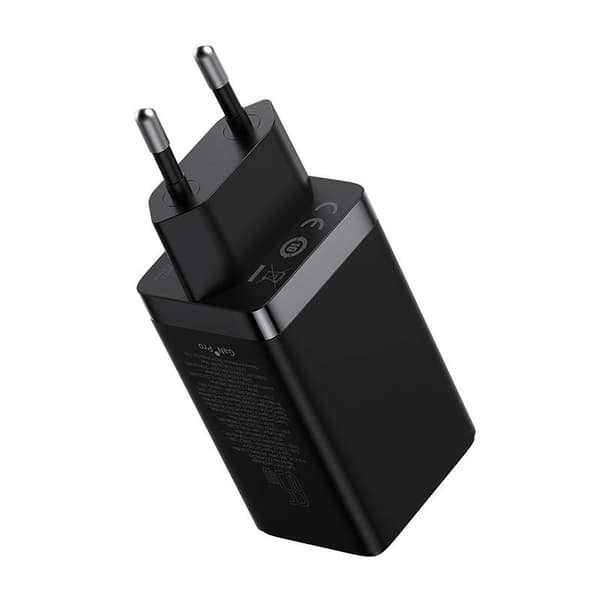 Baseus GaN5 Pro 2xUSB-C + USB-väggladdare, 65W (svart)