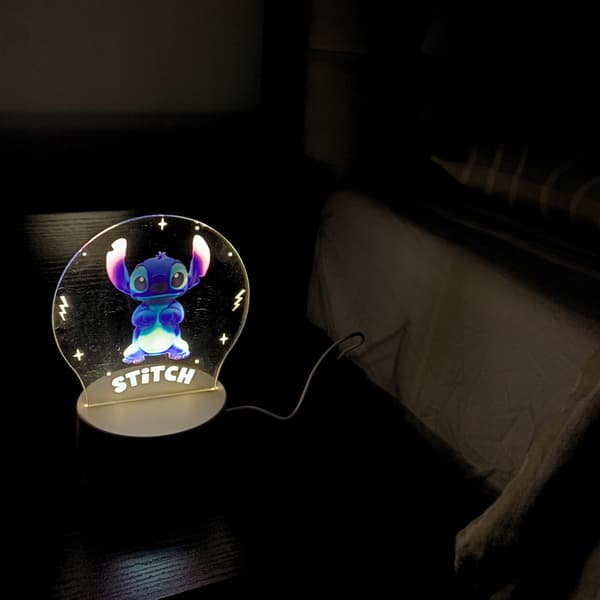 Sød Stitch Lilo Skrivebordsnatlampe Til Børn LED 3D Julegave