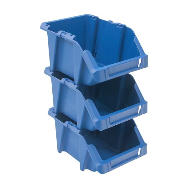 Mega-M lagerlåda plastlåda 200x300x130 mm blå 20-pack