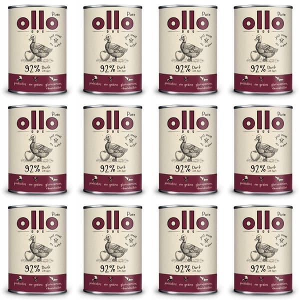 Ollo Pure And med Æble vådfoder til hunde 12x850 g