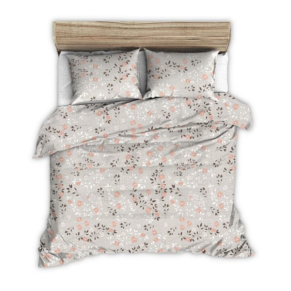 Bäddset av bark 160x200 beige växtäng