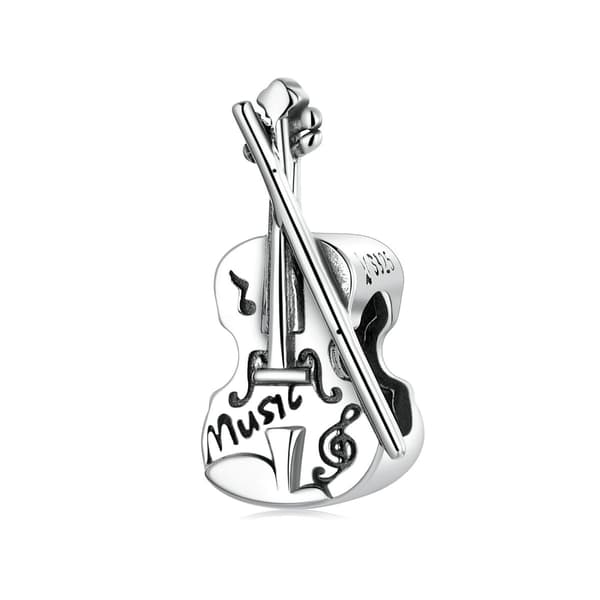 Violin til musiker sølv charm perle perler sølv 925