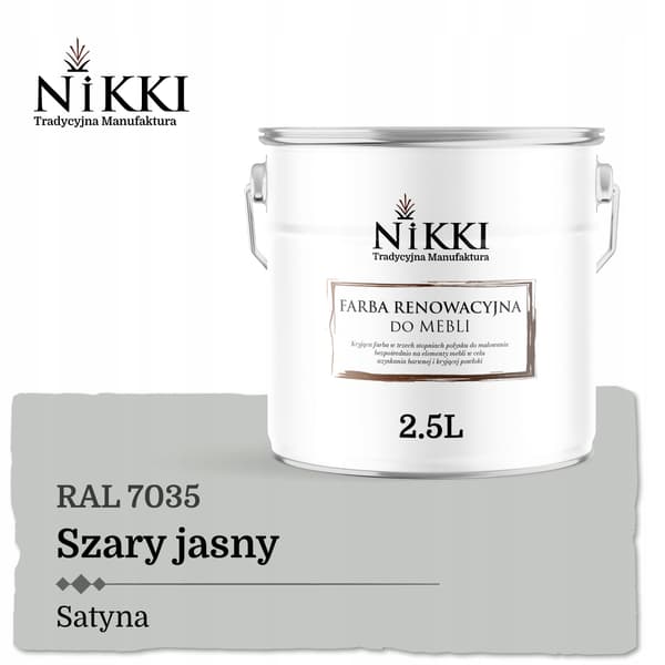 maling til køkkenskabsfronter lys grå RAL7035 satin 2,5L