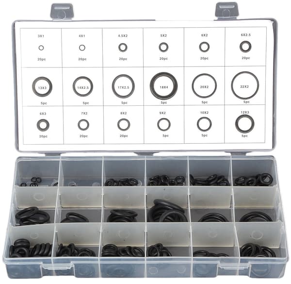 SILVER SET PACKNINGAR O-RINGAR 225 STYCKEN ORGANIZER SORTER