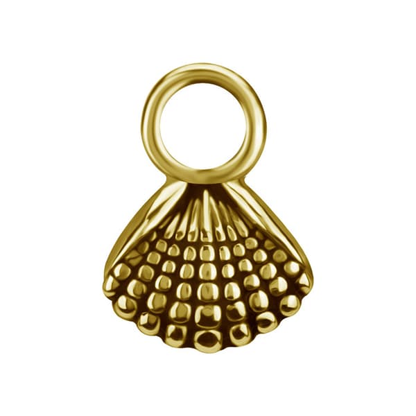 Vedhæng - CoCr NF - skal - guld - D-083