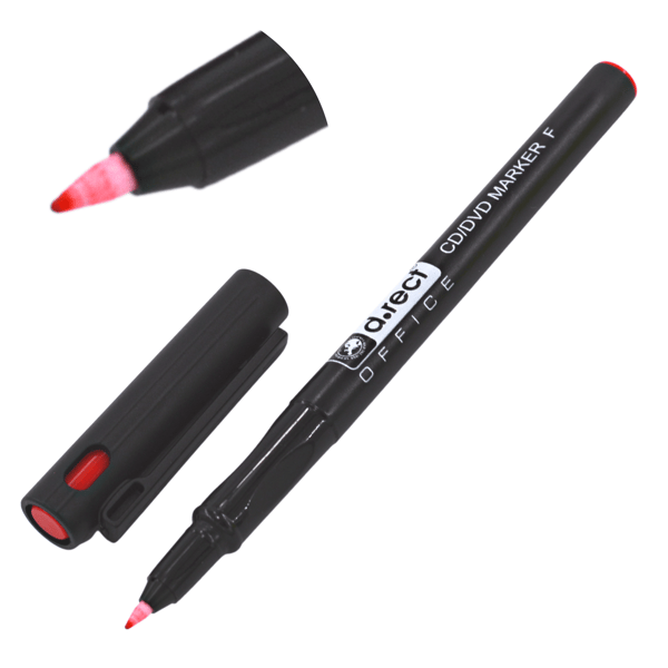 Permanent fineliner tusch rød 12 stk