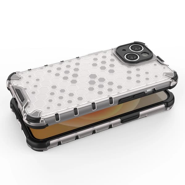 Honeycomb iPhone 14 Plus Hybrid Armored Case Transparent