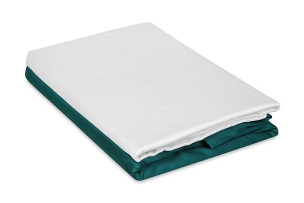 Satin Bäddset 220x200 DUBBELT Grönt och Ljusgrått