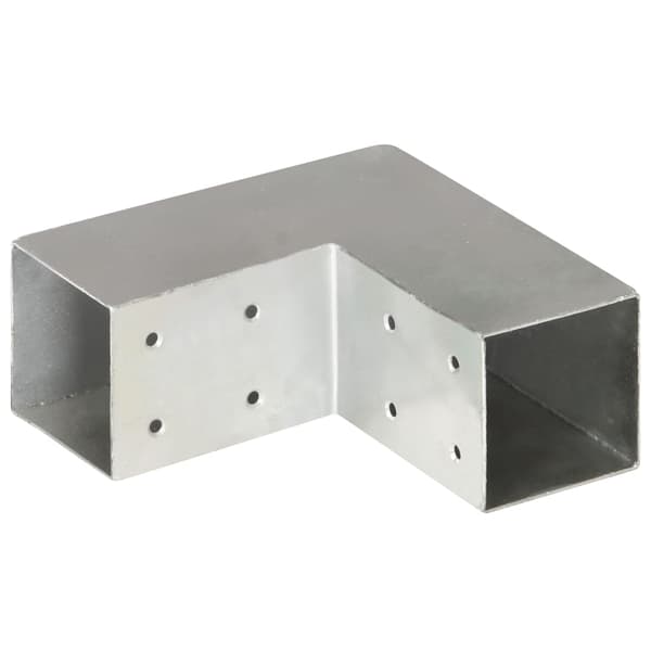 vidaXL L-formade kopplingar, 4 st, galvaniserad metall, 71x71 mm