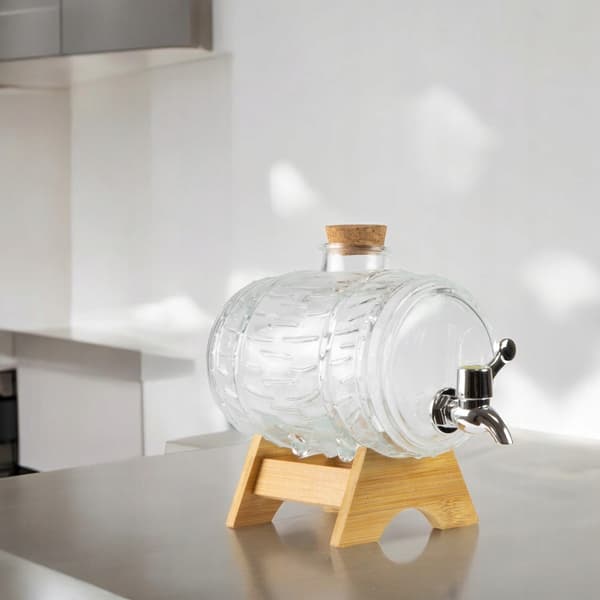 1,5L GLASFAT MED HÅNSKIN