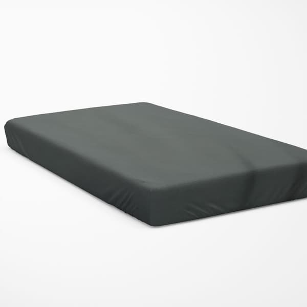 Enfärgad lyx springlakan - mörkgrå 90x200 med gummi