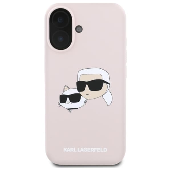 Karl Lagerfeld Silikone Dobbelthoved Print MagSafe - iPhone 16 Etui (Pink)